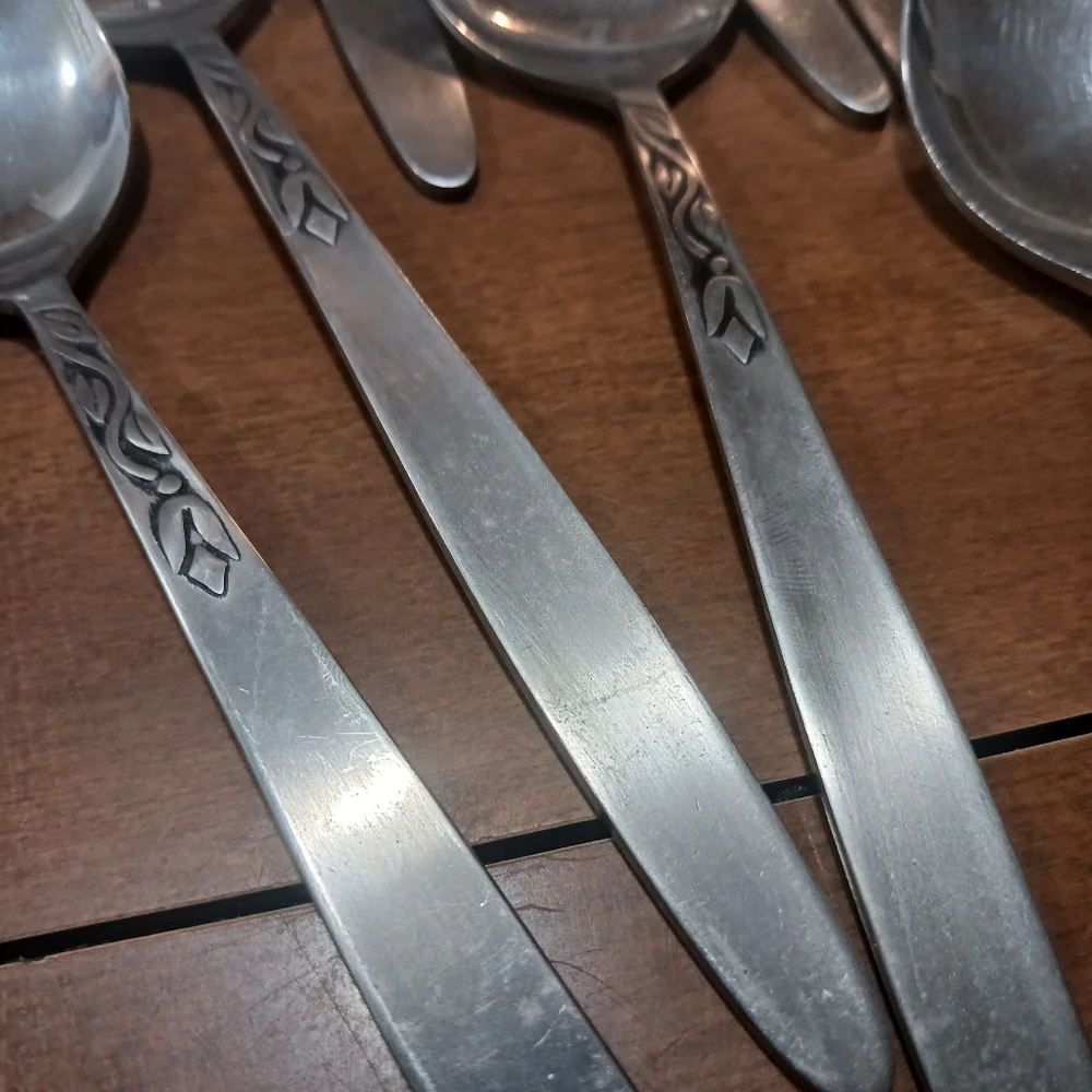 Lot Of 34 Amefa Flatware Holland Tulips Forks Knives Spoons